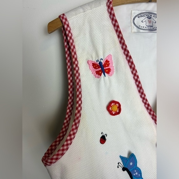 Eagle’s Eye Collection VTG  Fairy Y2K  Lady Bug Embroidery Grandmacore Vest M - Picture 6 of 16